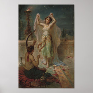 Affiche Une danse sous les étoiles by Hans Zatzka - affich