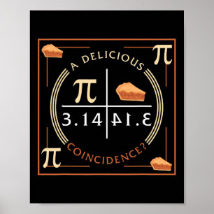 Affiche Une délicieuse coïncidence Pi Day 3.14 Math