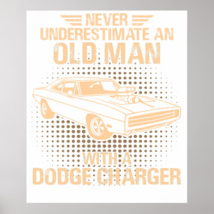 Affiche Une Dodge Charger de vieil homme 1970