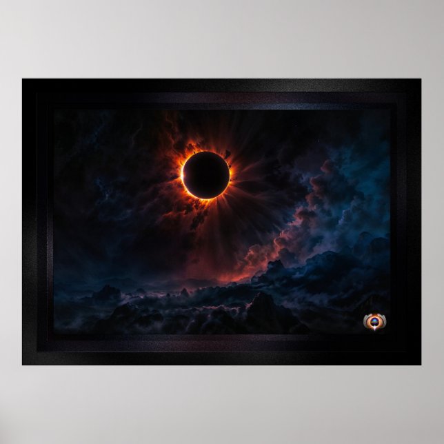 Affiche Une éclipse solaire époustouflante Art AI par Xzen (Devant)