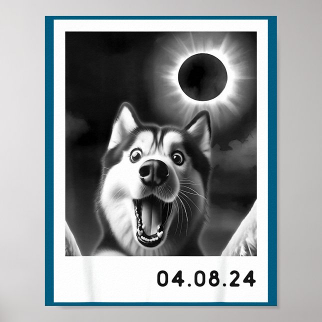 Affiche Une éclipse solaire Totalité Husky sibérien (Devant)