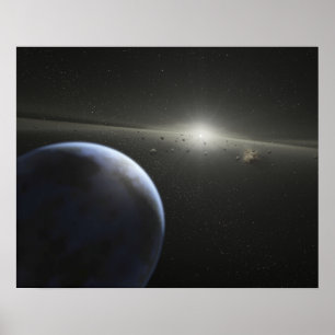 Affiche Une énorme ceinture d'astéroïdes en orbite autour