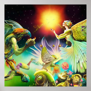 Affiche Une époque de peinture à l'huile repensée