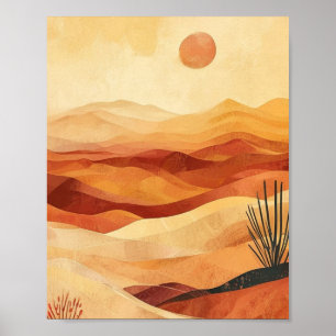 Affiche Une étude minimaliste des dunes de désert stratifi
