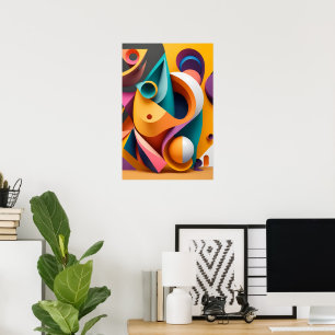 Affiche Une exploration dynamique des formes colorées