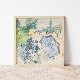 Affiche Une femme assise sur un banc   Berthe Morisot