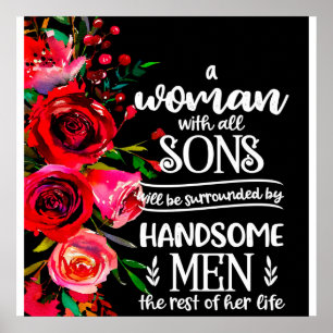 Affiche Une femme avec le cadeau de tous les fils, l'idée