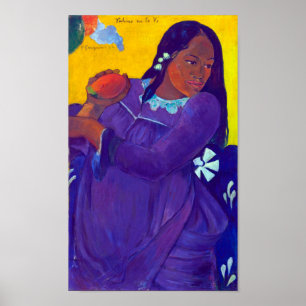 Affiche Une femme avec un manchot, Gauguin