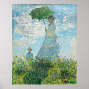 Affiche Une femme avec un parasol Claude Monet