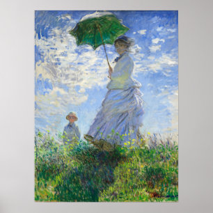 Affiche Une femme avec un parasol, Madame Monet et son fil
