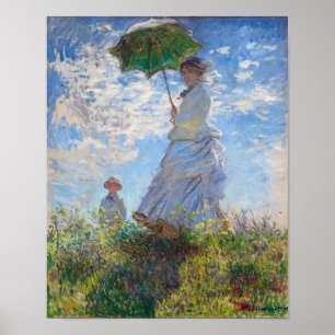 Affiche Une femme avec un parasol   Monet