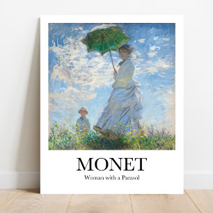 Affiche Une femme avec un parasol par Claude Monet