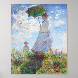 Affiche Une femme avec un parasol par Claude Monet