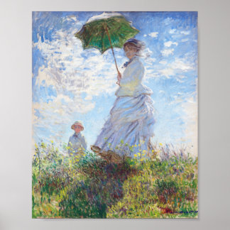 Affiche Une femme avec un parasol par Claude Monet