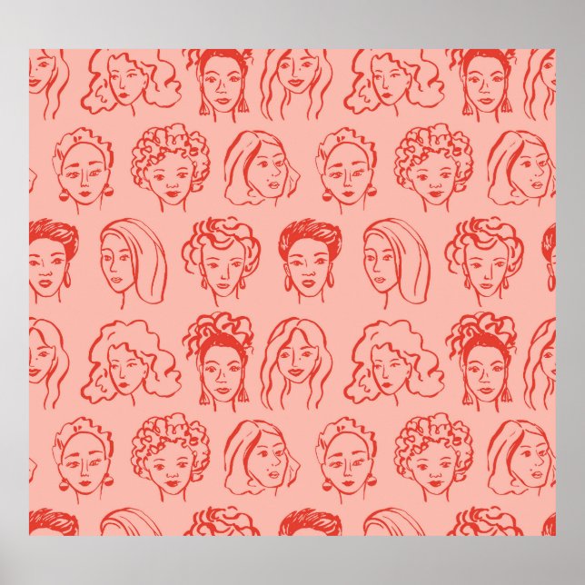 Affiche Une Femme branchée face dessinée (Devant)