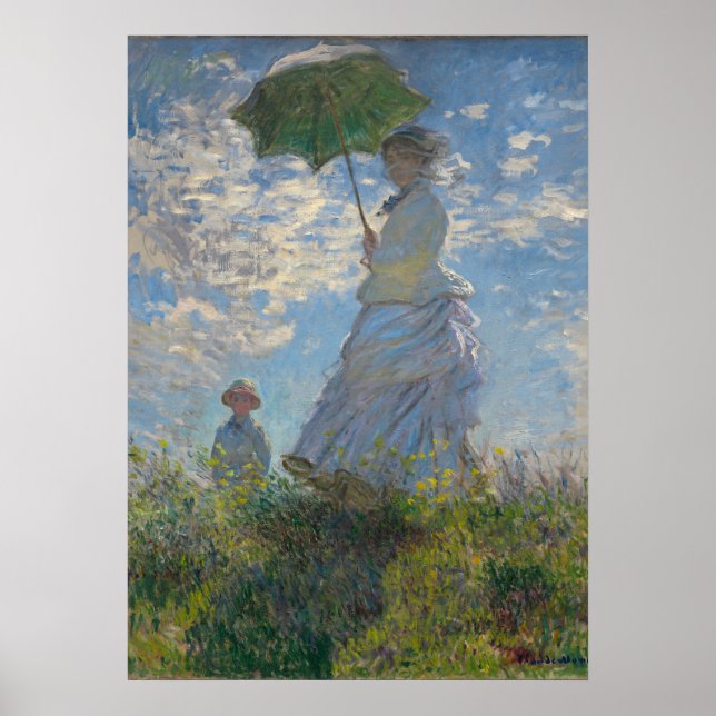 Affiche Une femme Claude Monet avec un parasol (La promena (Devant)