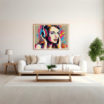 Affiche Une femme colorée écoute la musique pop art<br><div class="desc">Immergez-vous dans un monde de créativité vibrante avec notre 'Femme colorée écoute l'affiche d'art pop musicale'. Cette oeuvre captivante marie parfaitement l'esprit vivace du pop art à la joie de la musique. Les couleurs audacieuses et les détails complexes créent une expérience visuellement frappante qui célèbre l'amour de la musique et...</div>