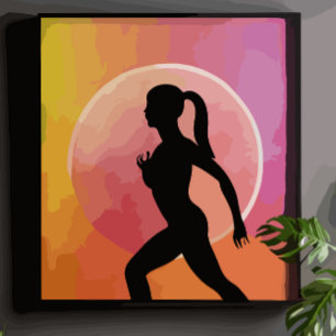 Affiche Une femme court et s'entraîne