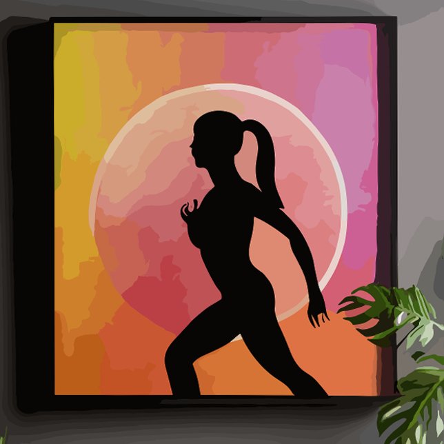 Affiche Une femme court et s'entraîne (Créateur téléchargé)