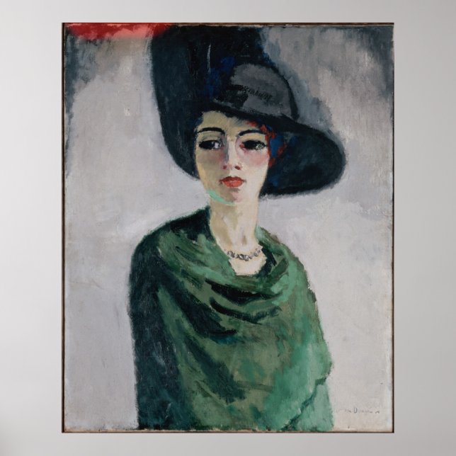 Affiche Une femme dans un Casquette noir (Devant)