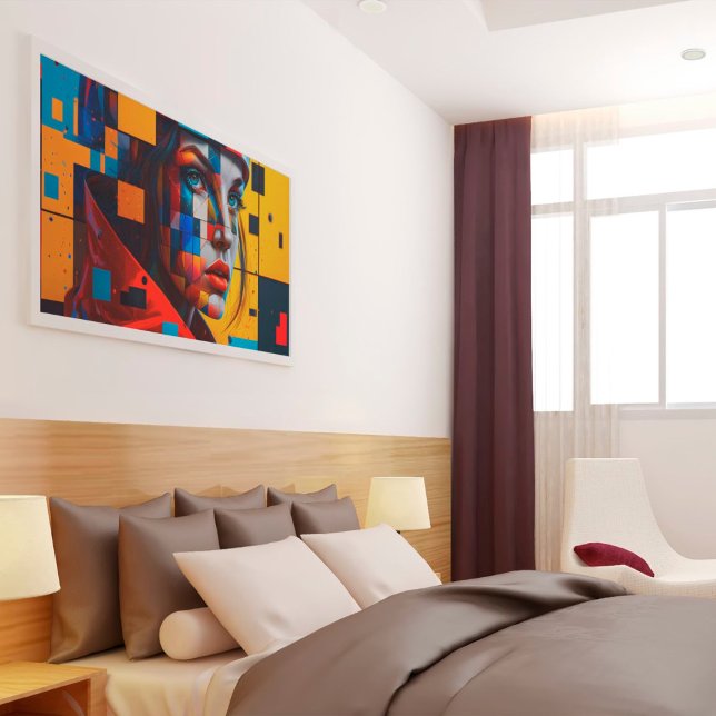 Affiche Une femme générée par Ai en tant qu'art moderne (Créateur téléchargé)