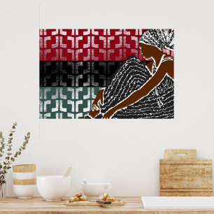 Affiche Une femme noire africaine avec un foulard