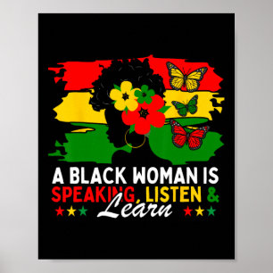 Affiche Une Femme Noire Parle Écouter Et Apprendre Pour Af