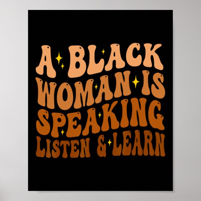 Affiche Une Femme Noire Parle Écouter Et Apprendre Pour Af (Devant)