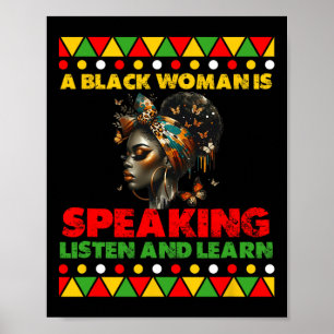 Affiche Une femme noire parle Écoutez et apprenez l'histoi