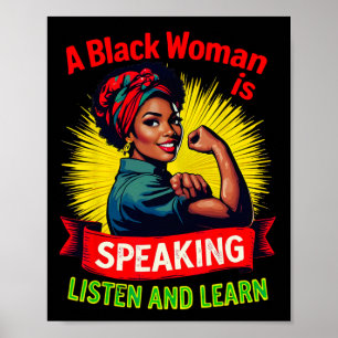 Affiche Une femme noire parle Écoutez le Mois de l'histoir