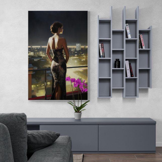 Affiche Une femme portoricaine sur la peinture sur le toit (Créateur téléchargé)