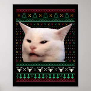 Affiche Une Femme Qui Crie À Un Chat Douleur Vilaine X-mas
