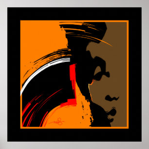 Affiche Une femme qui émerge de l'art Abstrait