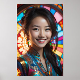 Affiche Une Femme Souriant Chaleureusement
