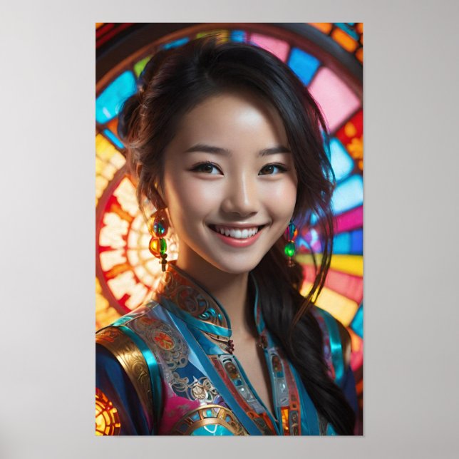 Affiche Une Femme Souriant Chaleureusement (Devant)