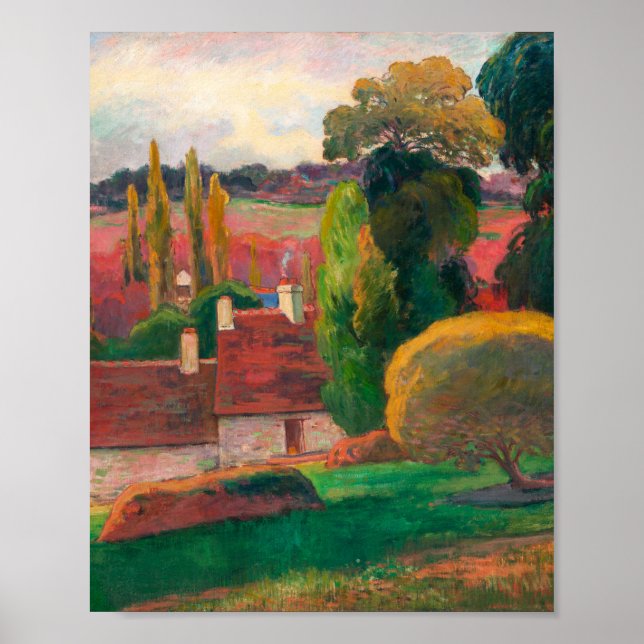 Affiche Une ferme en Bretagne par Paul Gauguin (Devant)