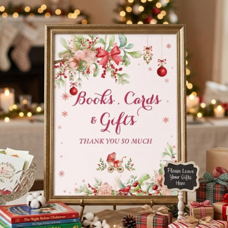 Affiche Une fête de douche de bébé de Noël d'hiver joyeuse