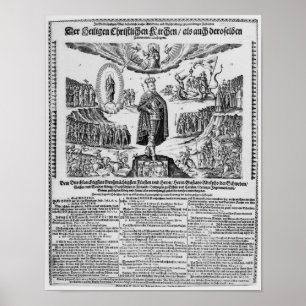 Affiche Une feuille de route allemande représentant Adolph