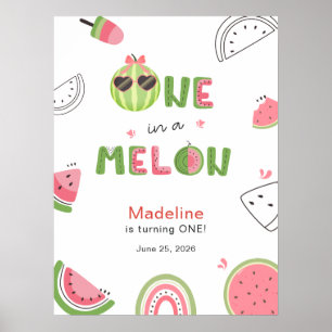 Affiche Une fille adorable « One in a Melon » pour son 1er