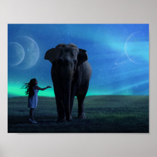 Affiche Une fille avec son éléphant 1