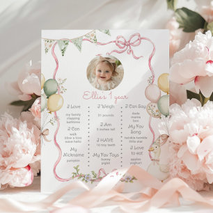 Affiche Une fille d'oie sotte 1er anniversaire photo étape