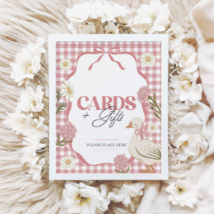 Affiche Une fille d'oie sotte Cartes et cadeaux roses