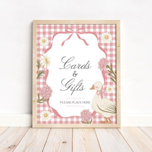 Affiche Une fille d'oie sotte Cartes et cadeaux roses