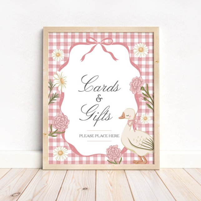Affiche Une fille d'oie sotte Cartes et cadeaux roses (Créateur téléchargé)