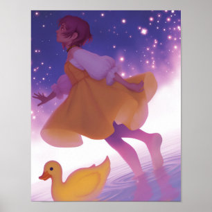 Affiche Une fille et son canard