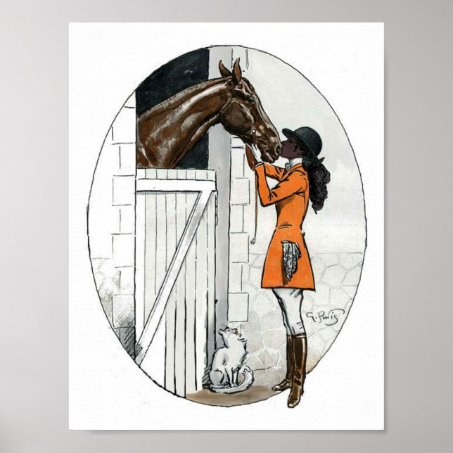 Affiche Une fille et son cheval Africain-Américain (Devant)