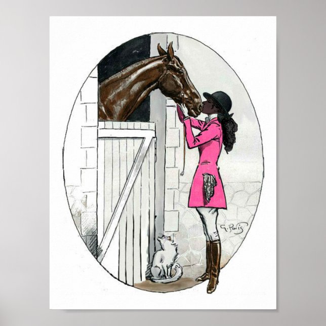 Affiche Une fille et son cheval robe rose Africain América (Devant)