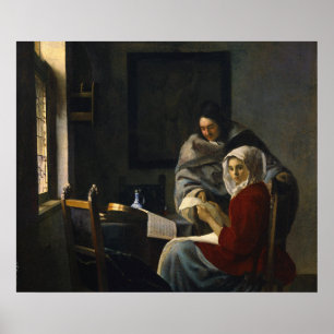 Affiche Une fille interrompue à sa musique — Vermeer