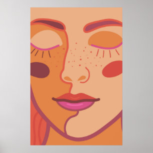 Affiche une fille les yeux fermés