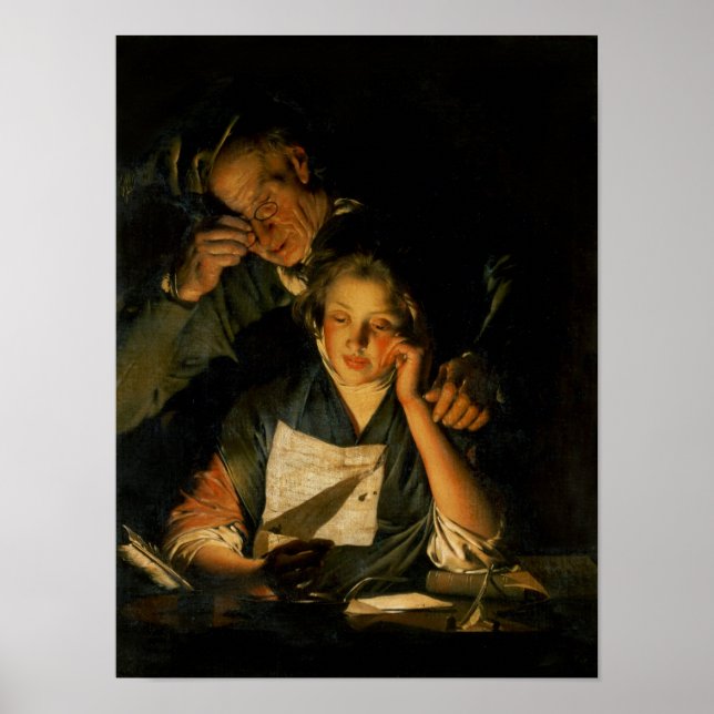 Affiche Une fille lisant une lettre (Devant)